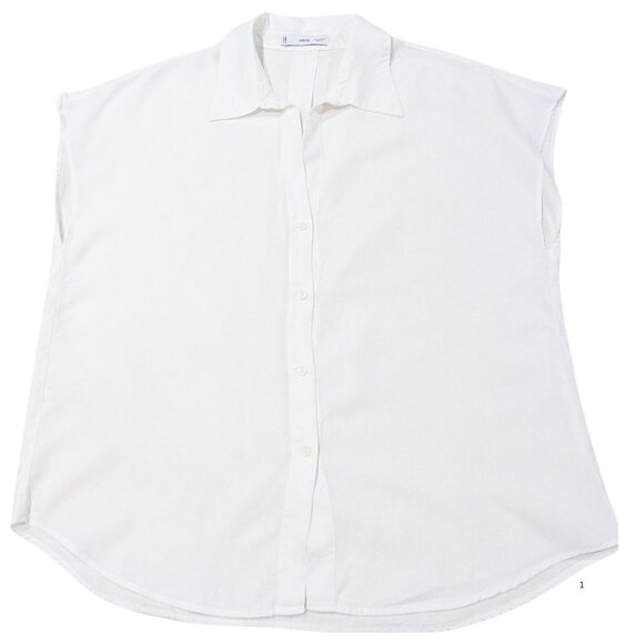👚MANGO Sleeveless Lyocell Button-Down Shirt – Size M (Pre-Owned) - Picture 2 of 4